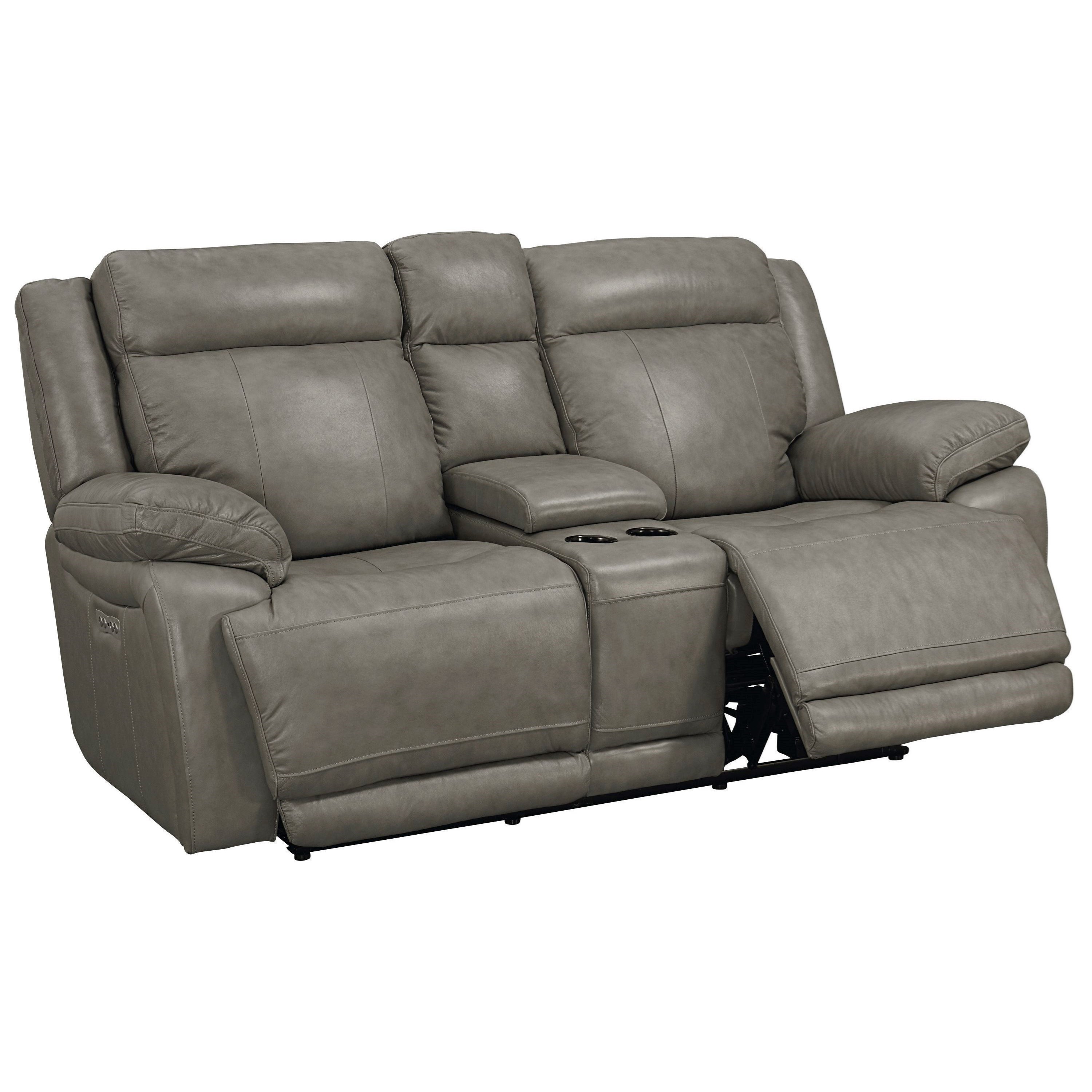 Loveseat recliner with shop console